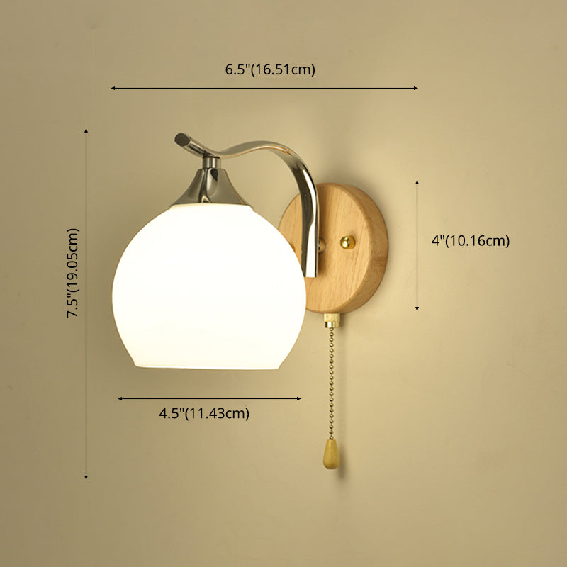 Geometric Shade Wall Lighting Modern Simple Wood Style Wall Light in Brown
