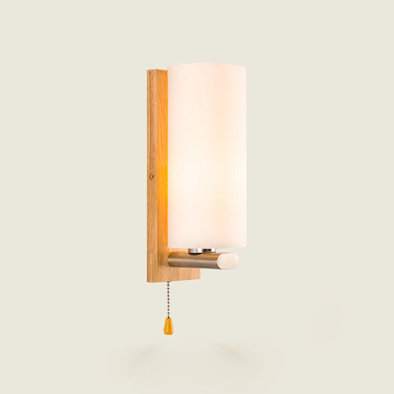 Moderner einfacher Stil Geometrischer Schatten Wandleuchten Holzglas 1 helle Leuchten in Braun