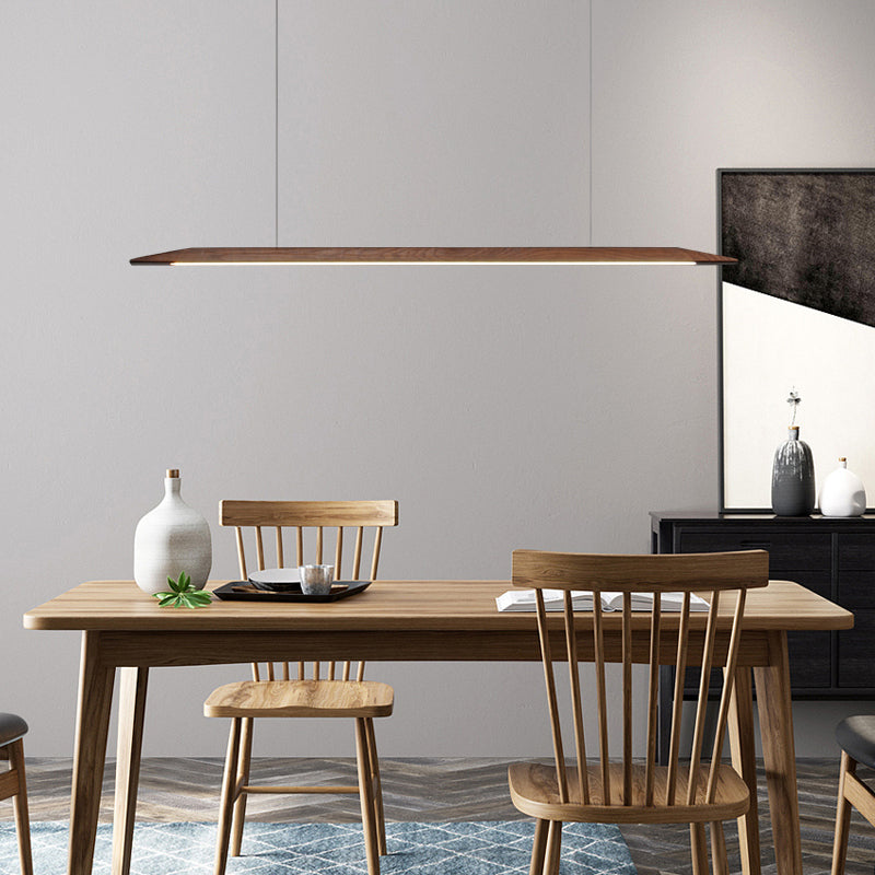 Wood Hanging Pendant Lights Minimalism Linear Hanging Lamps for Office
