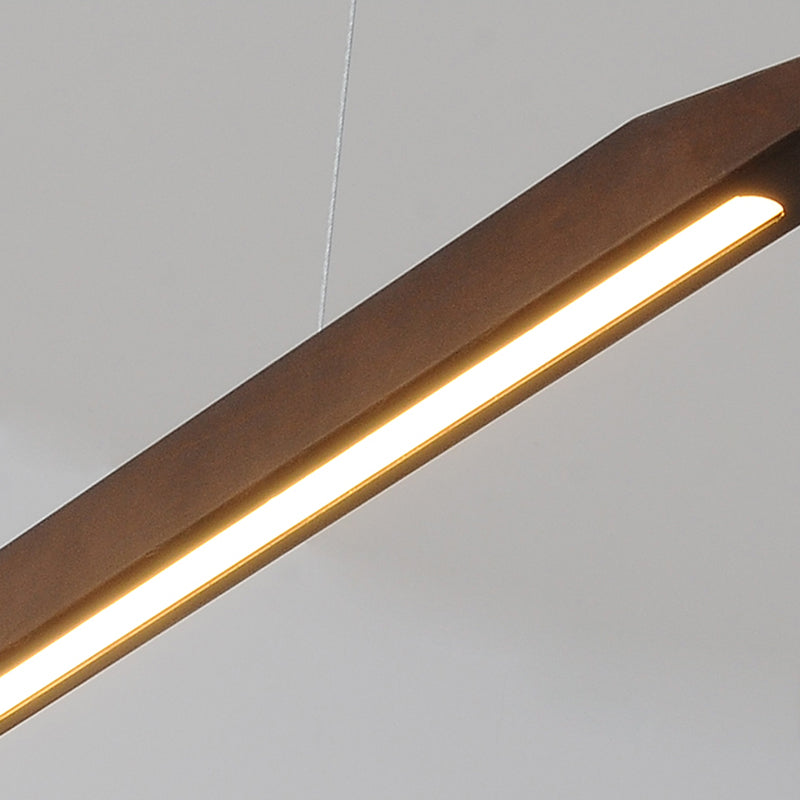 Wood Hanging Pendant Lights Minimalism Linear Hanging Lamps for Office