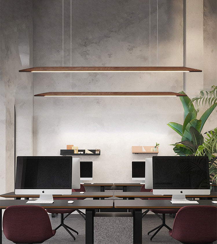 Wood Hanging Pendant Lights Minimalism Linear Hanging Lamps for Office