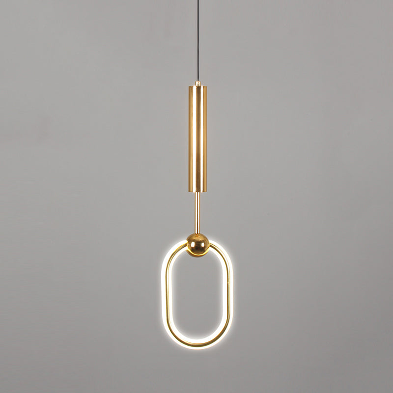 Métal Gold Metal Postmodern Pendant Light 1-Light Plafond plafond Light pour chambre à coucher