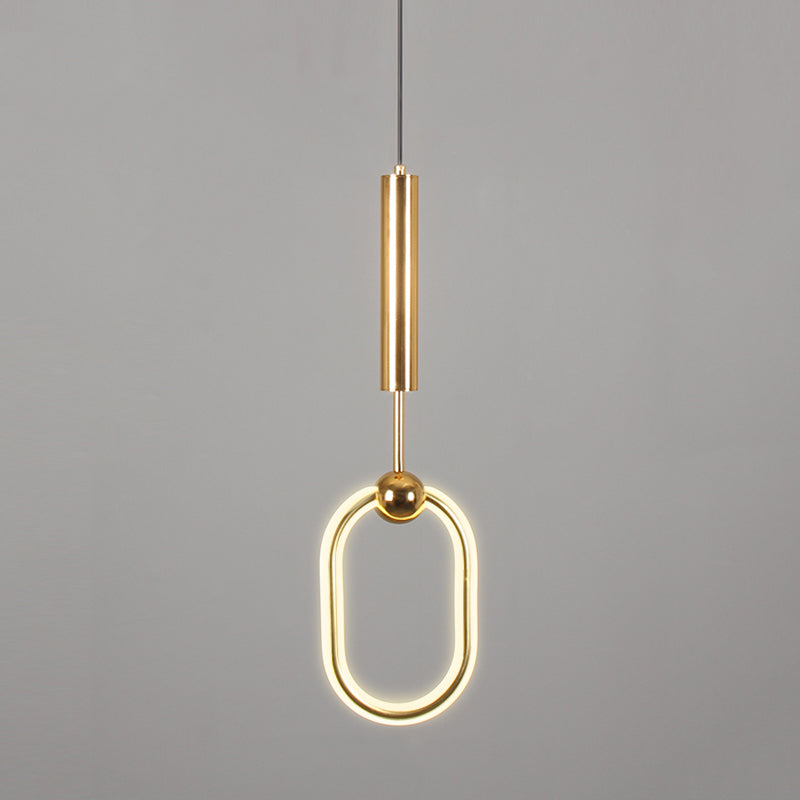 Métal Gold Metal Postmodern Pendant Light 1-Light Plafond plafond Light pour chambre à coucher