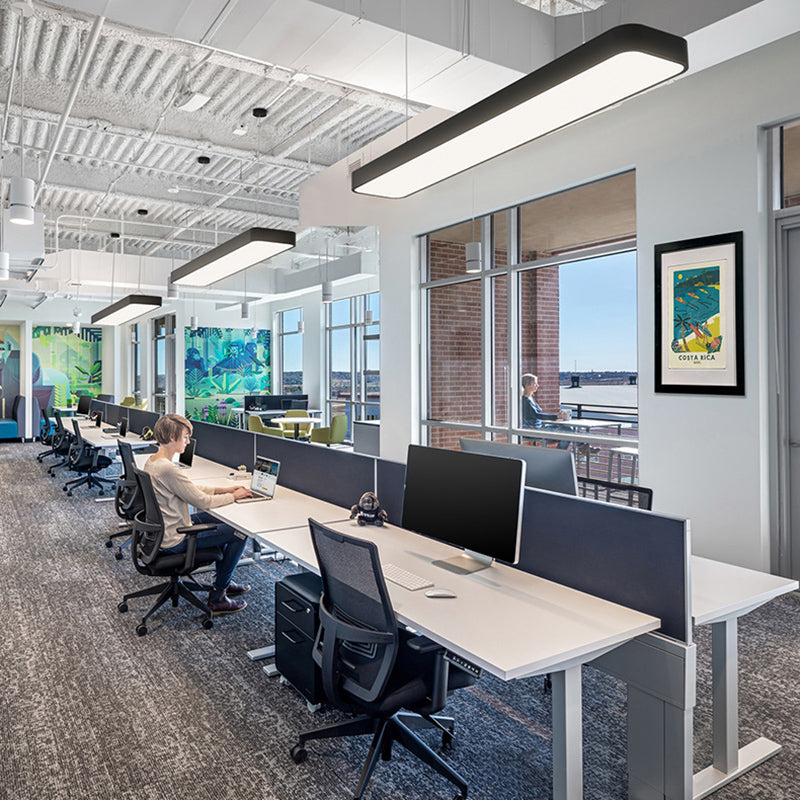 Lustre de l'île moderne lustre linéaire d'éclairage de lustre en métal pour le bureau