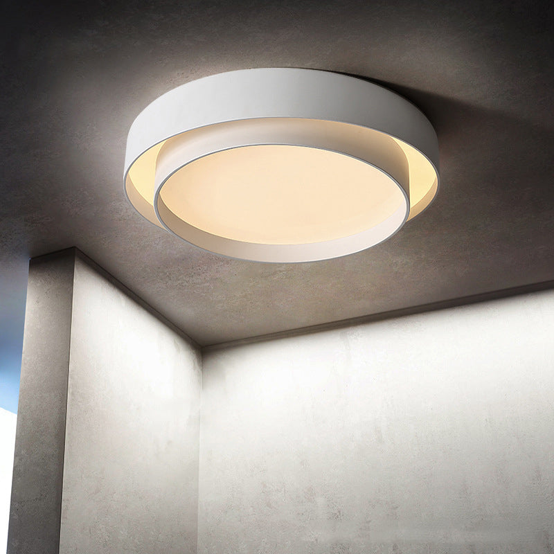 Moderne minimalistische ronde LED-inbouw smeedijzeren plafondarmatuur met acryl kap
