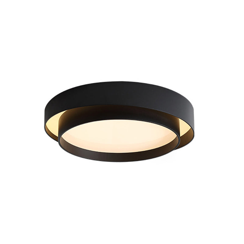 Moderne minimalistische ronde LED-inbouw smeedijzeren plafondarmatuur met acryl kap