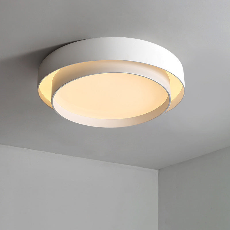 Moderne minimalistische ronde LED-inbouw smeedijzeren plafondarmatuur met acryl kap