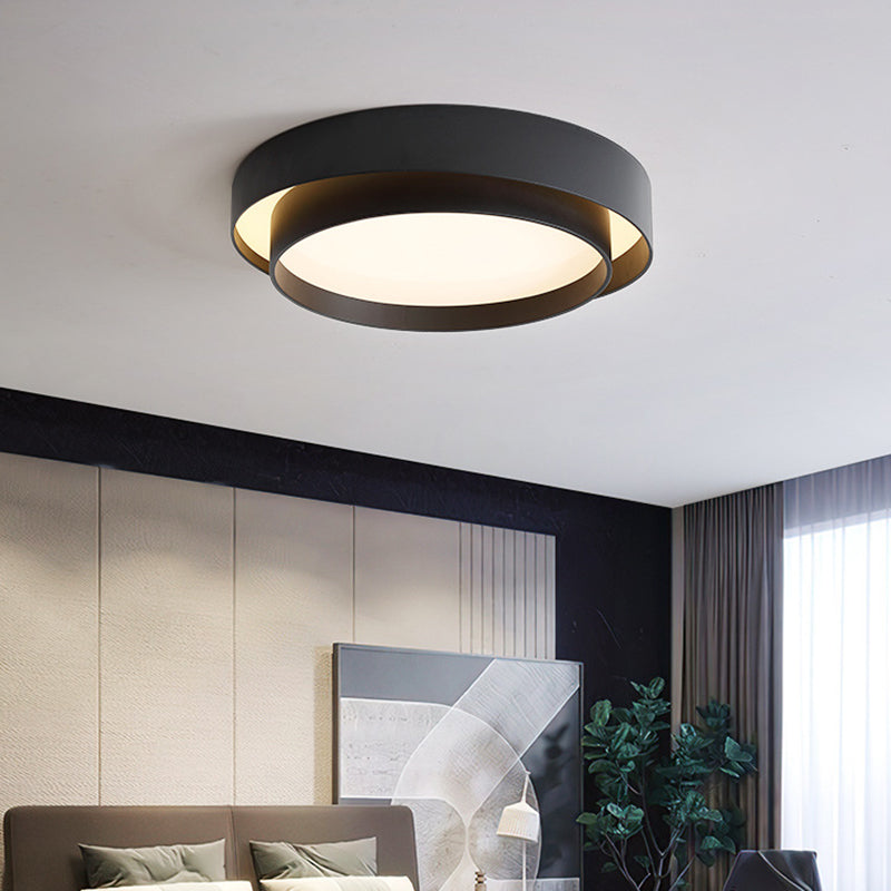 Moderne minimalistische ronde LED-inbouw smeedijzeren plafondarmatuur met acryl kap