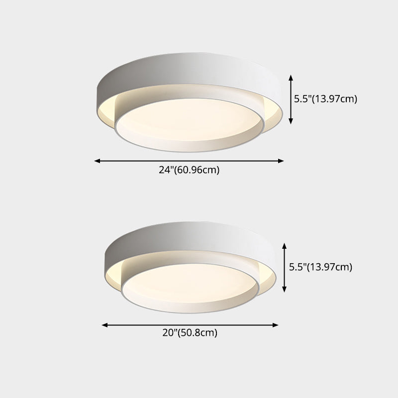 Moderne minimalistische ronde LED-inbouw smeedijzeren plafondarmatuur met acryl kap