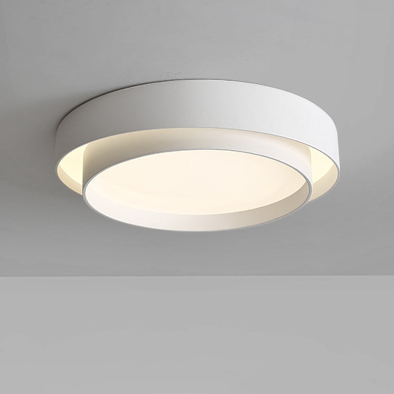 Moderne minimalistische ronde LED-inbouw smeedijzeren plafondarmatuur met acryl kap
