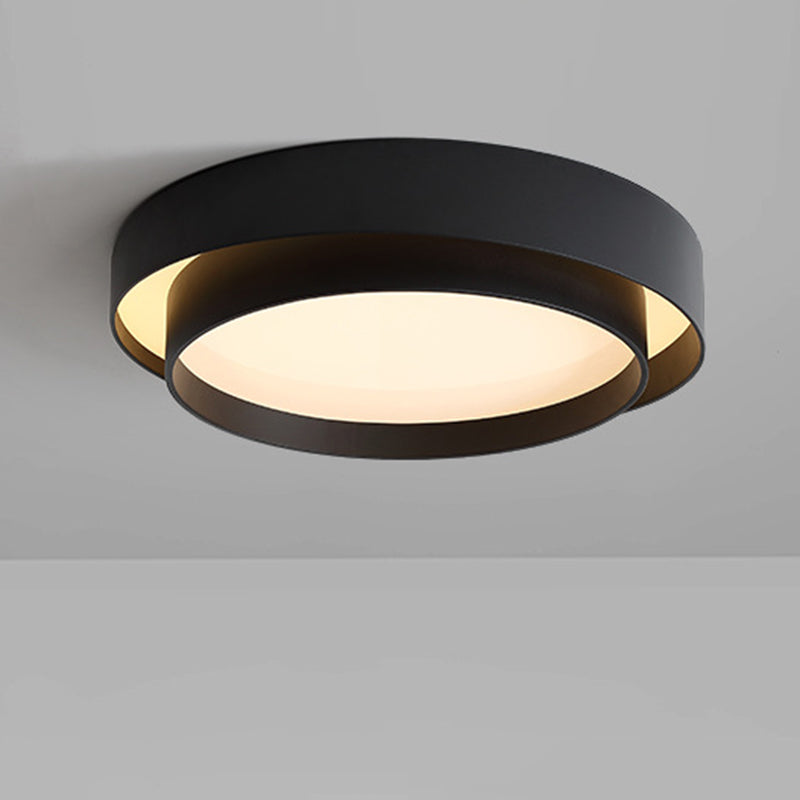 Moderne minimalistische ronde LED-inbouw smeedijzeren plafondarmatuur met acryl kap