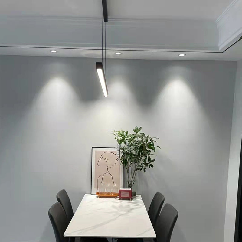Contemporary Pendant Lights for Kitchen Island Linear Island Lighting in Black