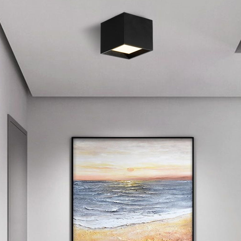Acrylic Geometric LED Ceiling Fixture in Modern Simplicity Wrought Iron Flush Mount for Corridor