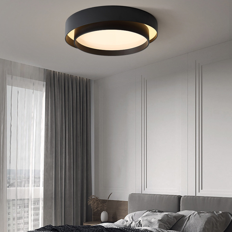 Moderne minimalistische ronde LED-inbouw smeedijzeren plafondarmatuur met acryl kap