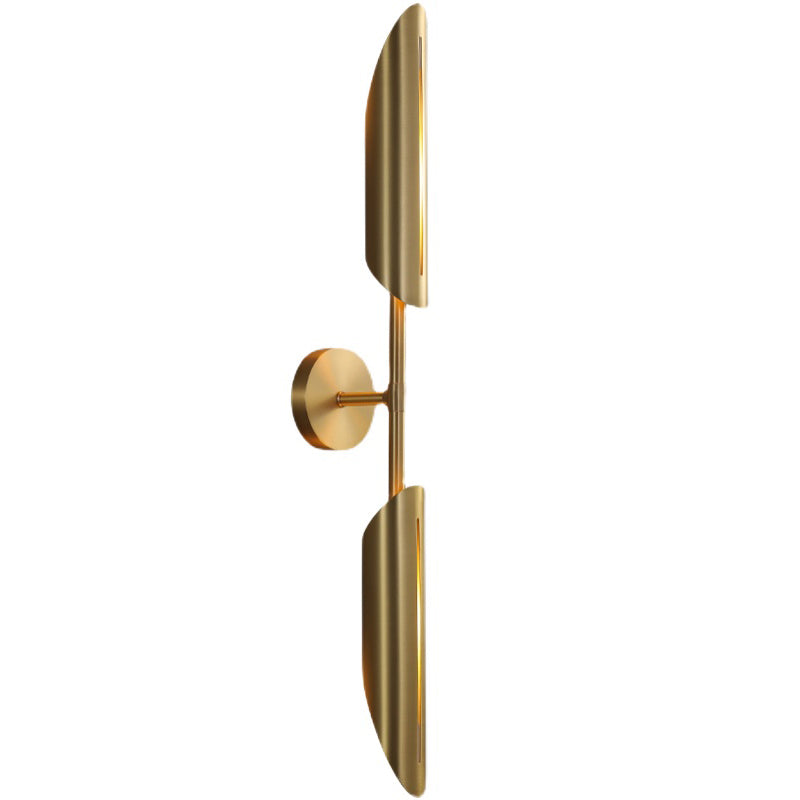 Shaded Bedroom Wall Mount Light Metal Modern Style Sconce Light Fixture in Coppery