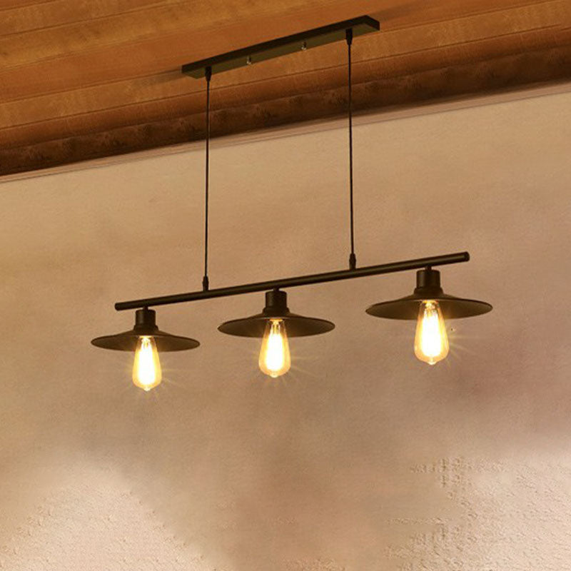 3 Lámpara de metal de la luz almacén de lámpara de lámpara de lámpara de araña de araña de restaurantes negros
