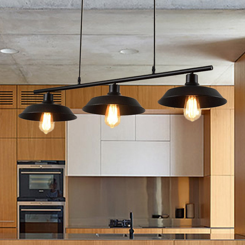 3 Lámpara de metal de la luz almacén de lámpara de lámpara de lámpara de araña de araña de restaurantes negros