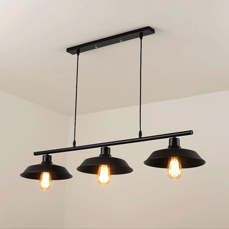 3 Lámpara de metal de la luz almacén de lámpara de lámpara de lámpara de araña de araña de restaurantes negros
