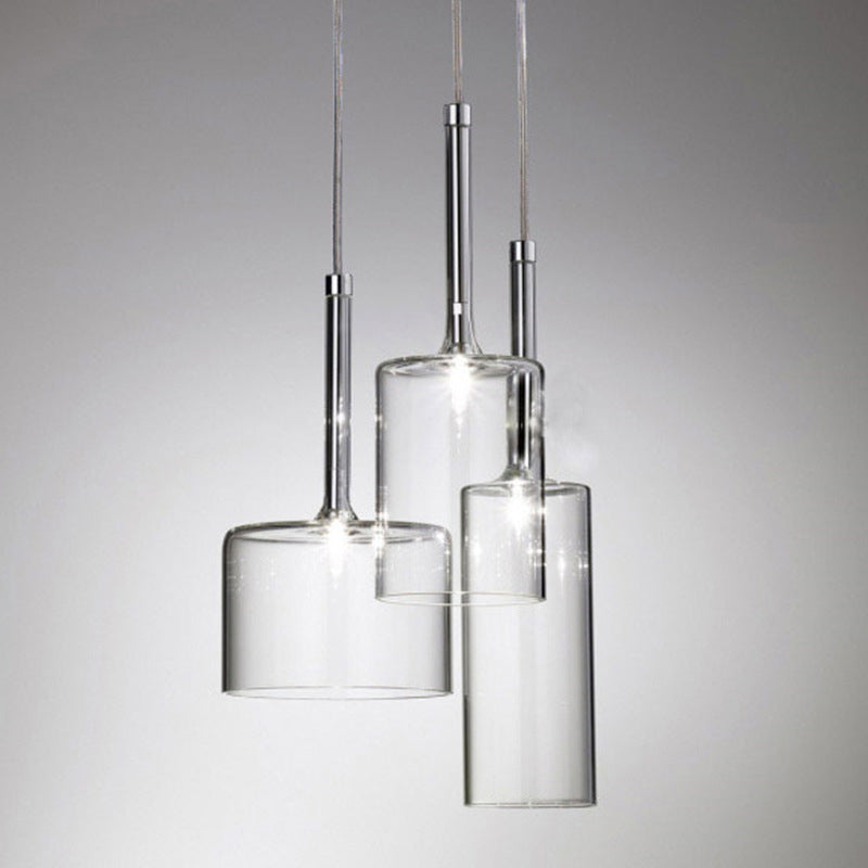 Clear Glass Ceiling Light Dinging Room Bedroom 1 Light Modern Hanging Light