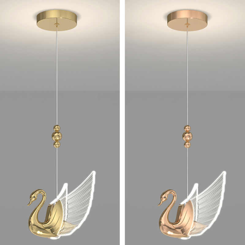 Swan Shape 1 Head plafond Pendant lampe Postmodern Metal Metal Plafond Light for Dinning Room Bedroom