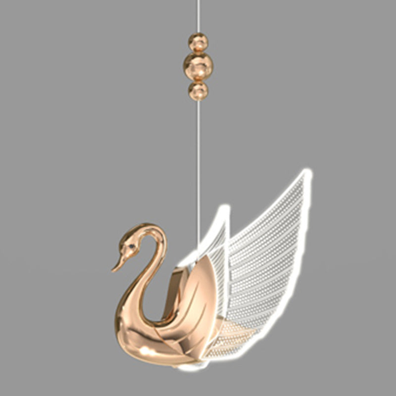 Swan Shape 1 Head plafond Pendant lampe Postmodern Metal Metal Plafond Light for Dinning Room Bedroom