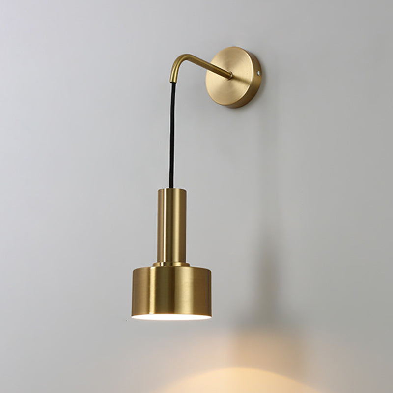Illuminazione a parete cilindrica illuminazione in stile moderno in metallo fullpy per camera da letto