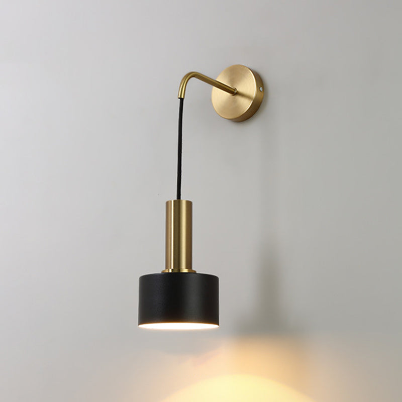 Illuminazione a parete cilindrica illuminazione in stile moderno in metallo fullpy per camera da letto