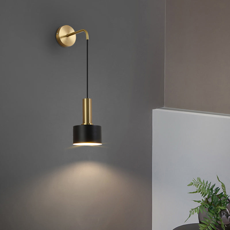 Illuminazione a parete cilindrica illuminazione in stile moderno in metallo fullpy per camera da letto