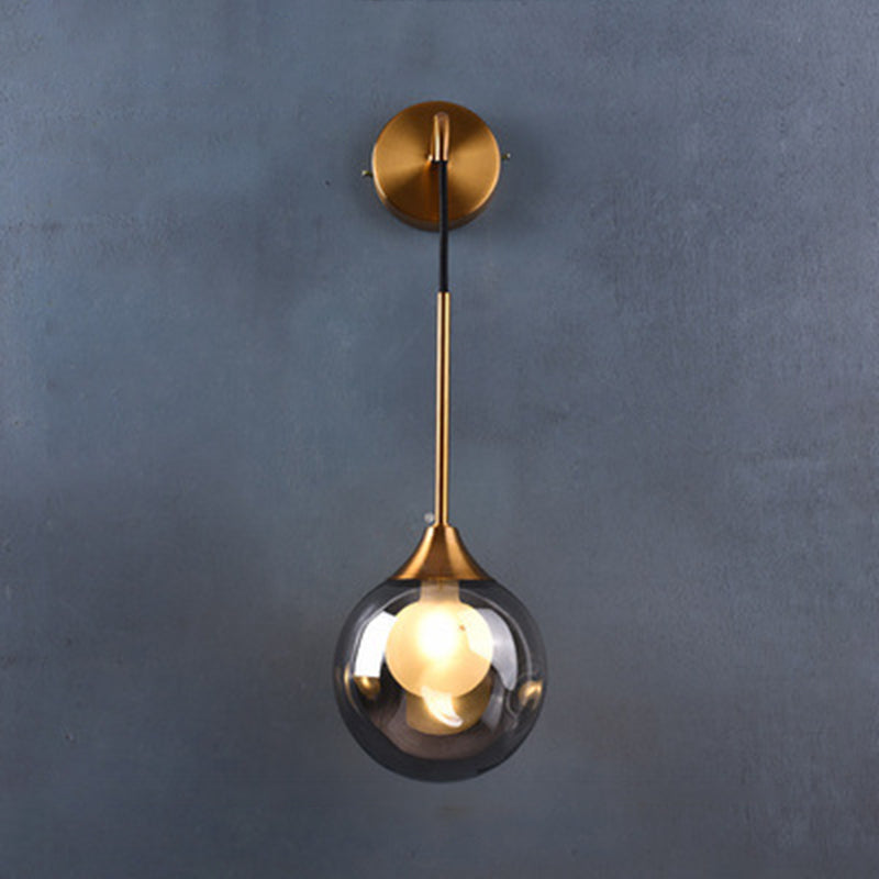 Luce murale a parete sferica in vetro Lucione da parete in stile moderno per camera da letto