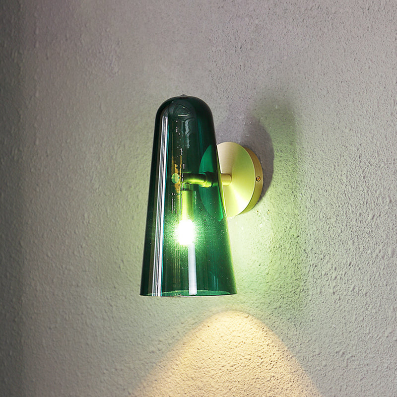 Minimalist Shaded Wall Lighting Fixture Glass Bedroom Wall Mounted Light Fixture