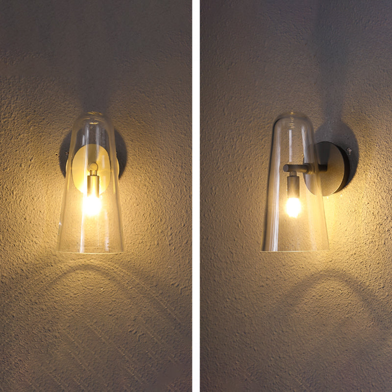 Minimalist Shaded Wall Lighting Fixture Glass Bedroom Wall Mounted Light Fixture