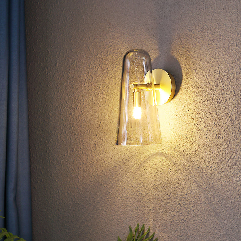 Minimalist Shaded Wall Lighting Fixture Glass Bedroom Wall Mounted Light Fixture