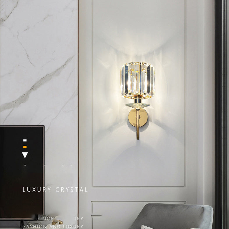 1 Light Wall Mounted Lamps Modern Simplicity Crystal Wall Mounted Lights for Living Room