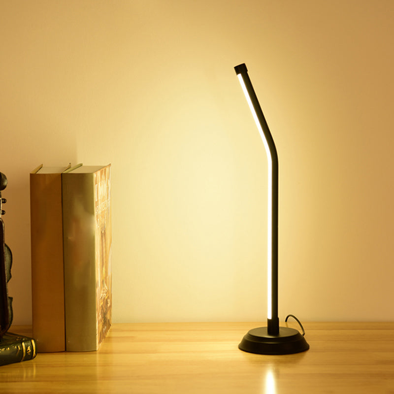 Metallic Rod Shaped Table Lamp Nordic Style Integrated LED Nightstand Light