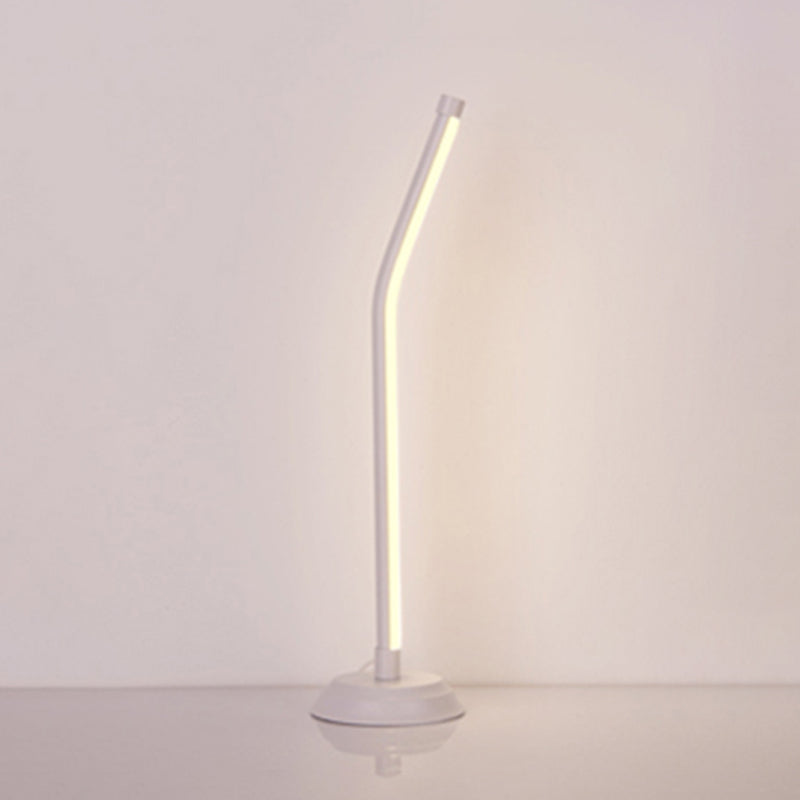 Metallic Rod Shaped Table Lamp Nordic Style Integrated LED Nightstand Light
