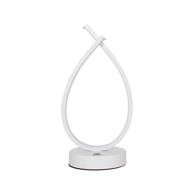Minimalist Teardrop Shaped Table Lamp Aluminum Living Room LED Night Light