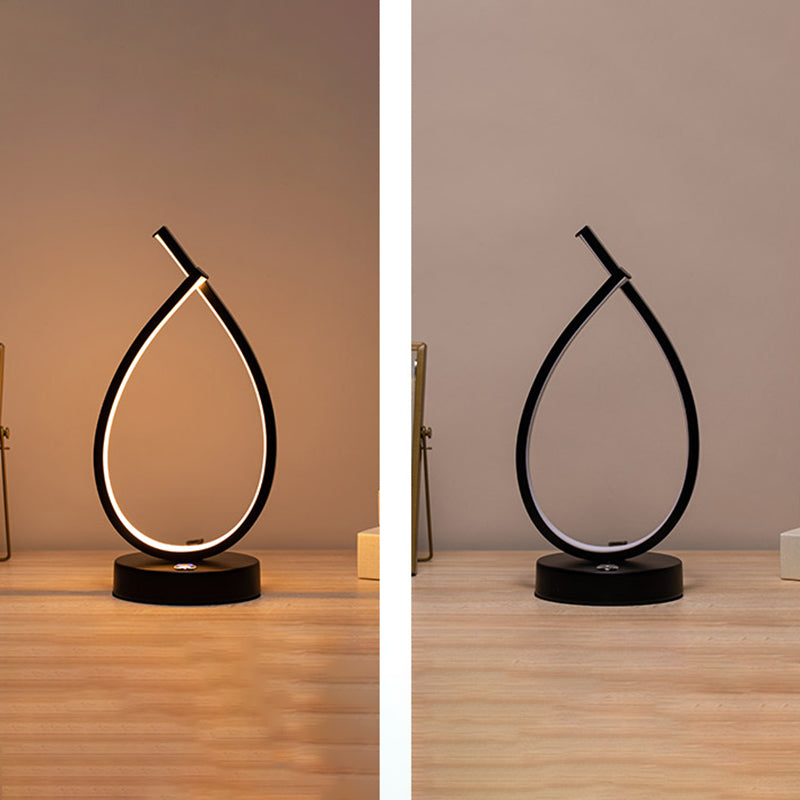 Minimalist Teardrop Shaped Table Lamp Aluminum Living Room LED Night Light