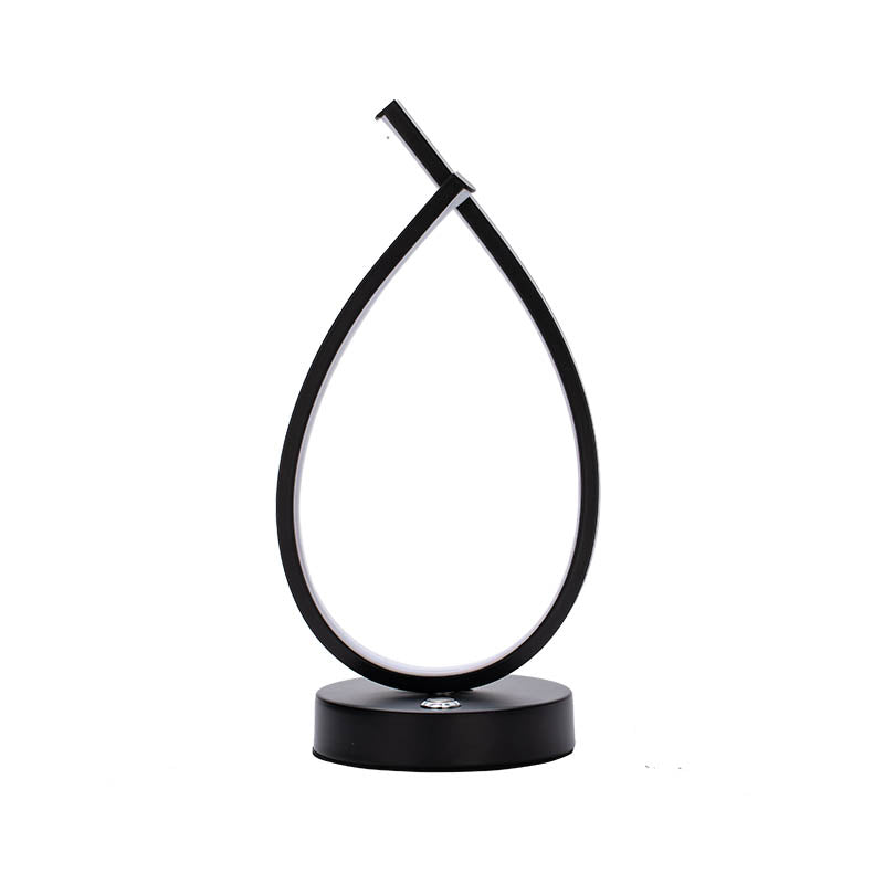 Minimalist Teardrop Shaped Table Lamp Aluminum Living Room LED Night Light