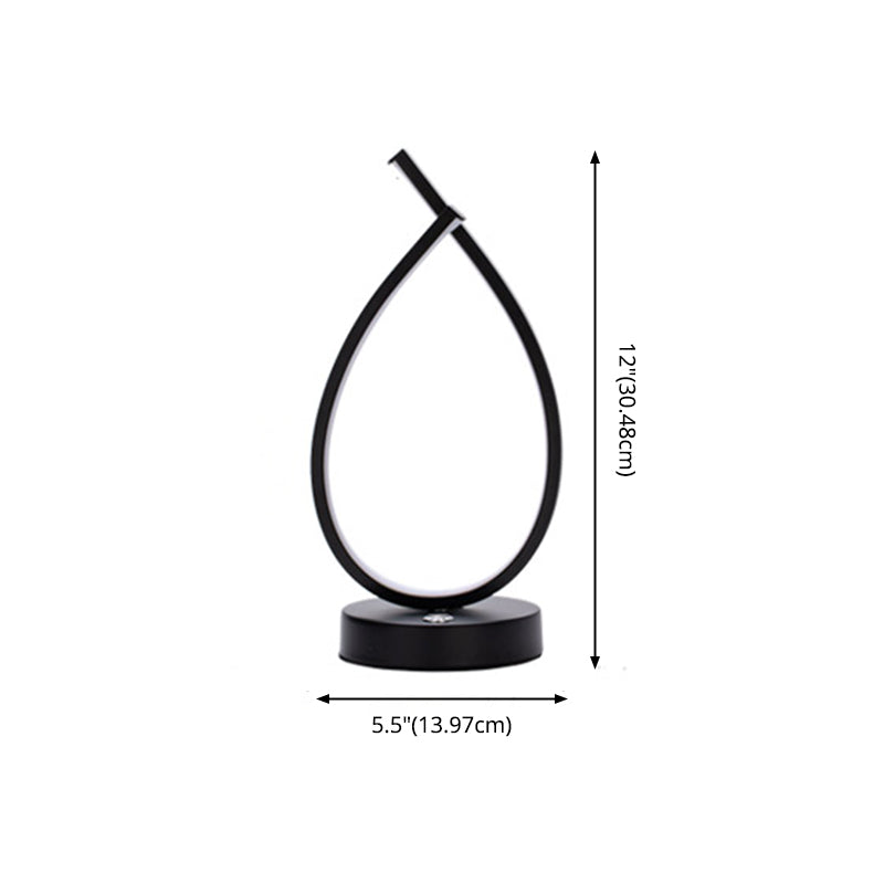 Minimalist Teardrop Shaped Table Lamp Aluminum Living Room LED Night Light