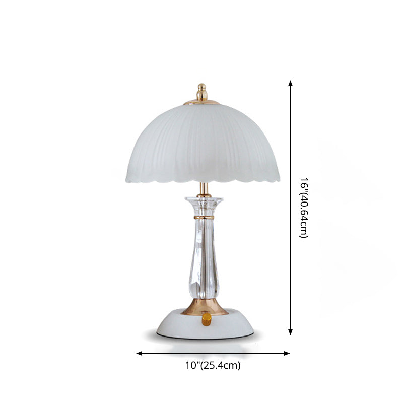 Glass Hemisphere Nightstand Lamp Minimalist 2-Light Table Light for Bedroom