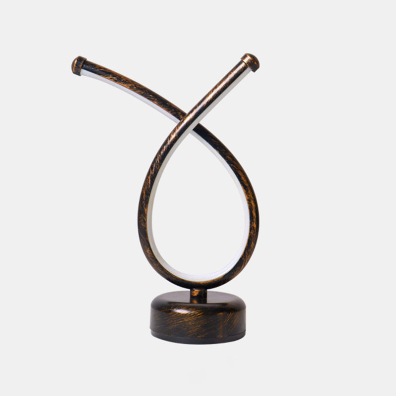 Bronze Finish Linear Table Light Simplicity Metal LED Night Lamp for Bar Club