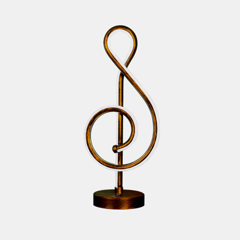 Bronze Finish Linear Table Light Simplicity Metal LED Night Lamp for Bar Club