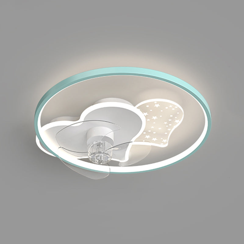 Cartoon slaapkamer plafondventilator verlichting armatuur acryl kinderen stijl semi -flush light