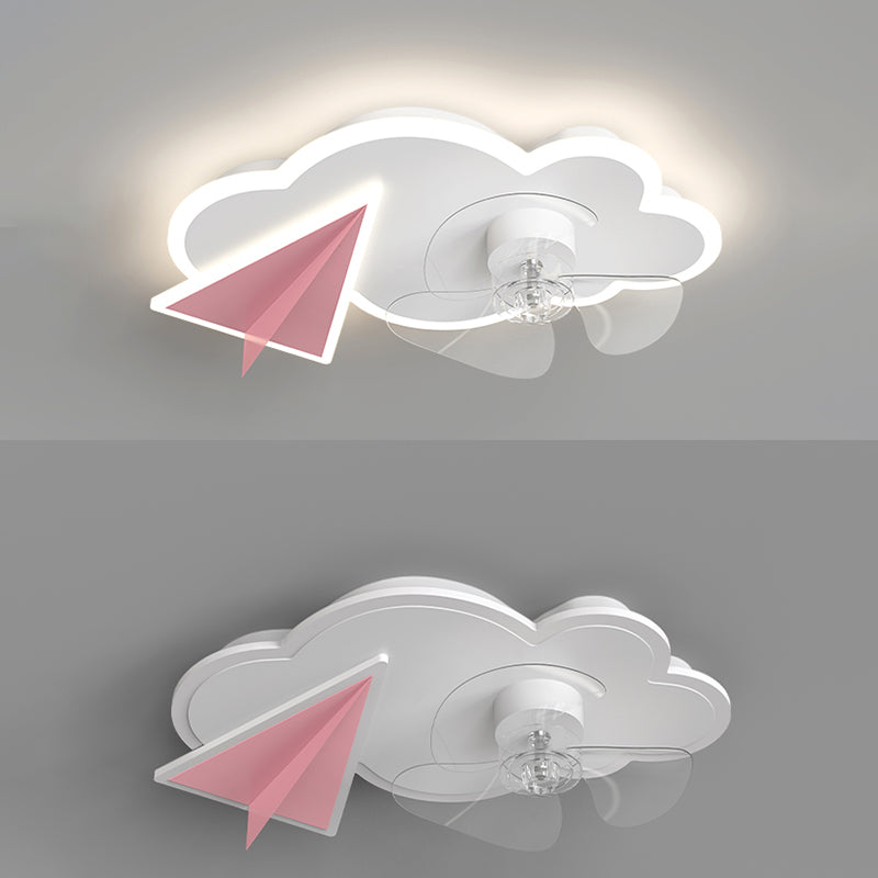 Ventola da letto da letto con la luce della ventola da letto per bambini acrilico stile semifulto