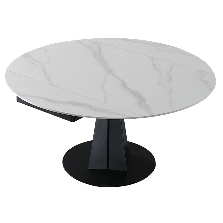 Modern Kitchen Dining Room Set with Sintered Stone Top and Black Base Dining Furniture