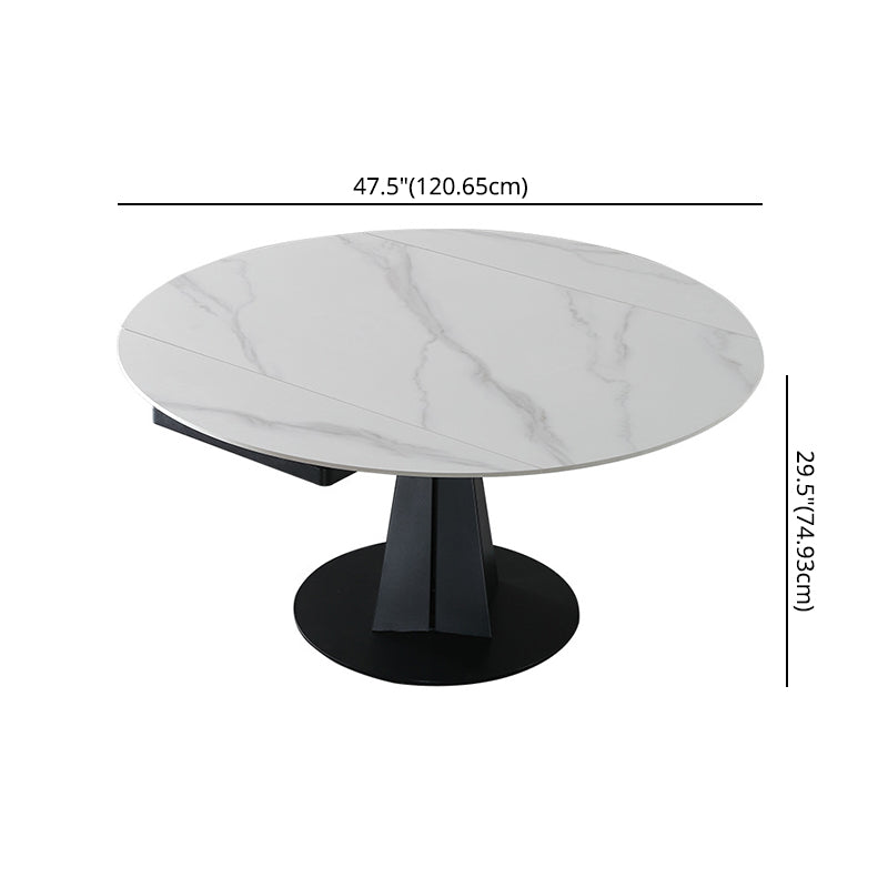 Modern Kitchen Dining Room Set with Sintered Stone Top and Black Base Dining Furniture