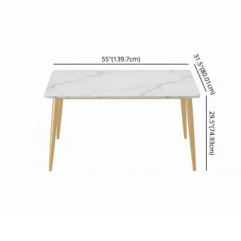 Scandinavian Kitchen Dining Room Set with Sintered Stone Top and 4 Legs Base Dining Furniture