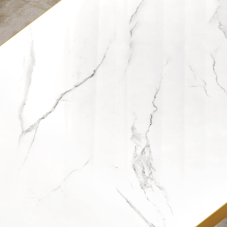 Standard Sintered Stone Top Dining Set with 2 Gold Metallic Legs for Dining Furniture