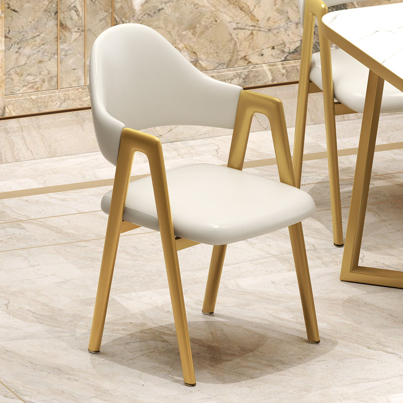 Standard Sintered Stone Top Dining Set with 2 Gold Metallic Legs for Dining Furniture