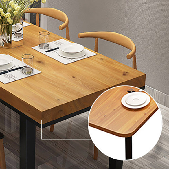 Rectangle Industrial Style Solid Wood Dining Room Set with 4 Legs Table Dining Room Furniture